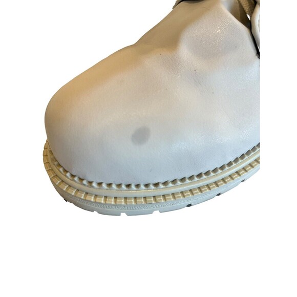 Unbranded Women's White Combat Boots Lace Up/Side Zip 9.5 EU 40 - Picture 8 of 10